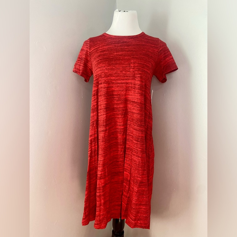 LuLaRoe Carly Dress Solid Heather Red